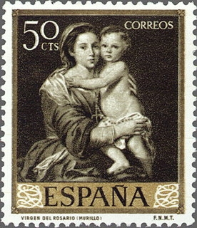 Z Vendido ESPAÑA 1960 1272 Sello Nuevo Bartolomé Esteban Murillo Virgen del Rosario 50c c/trazas oxido Espana Spain Espagne Spagna Spanje Spanien 